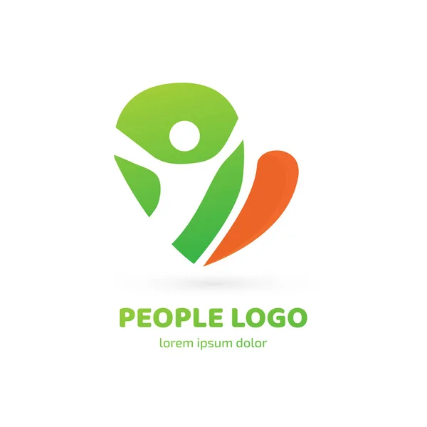 Ilustración Diseño Del Logotipo Amor Símbolo Cuidado Vector Hombre Feliz — Vector de stock