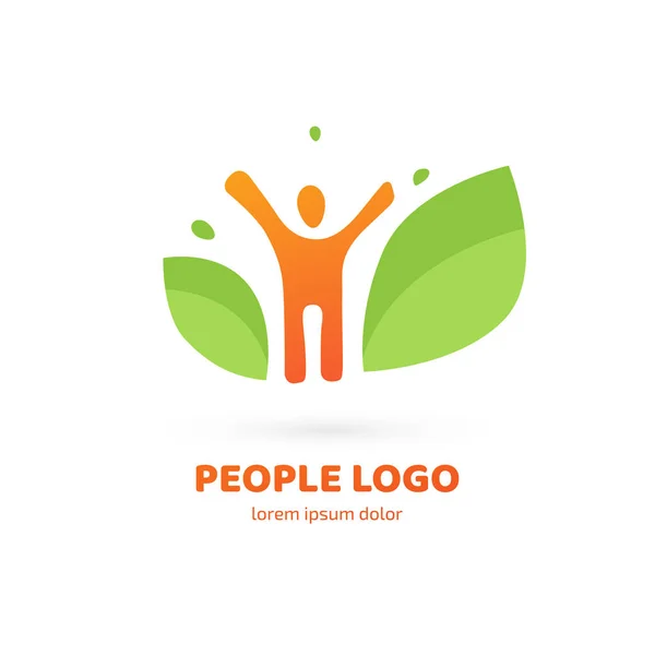 Ilustración Diseño Del Logotipo Negocios Símbolo Relajación Vector Hombre Feliz — Vector de stock