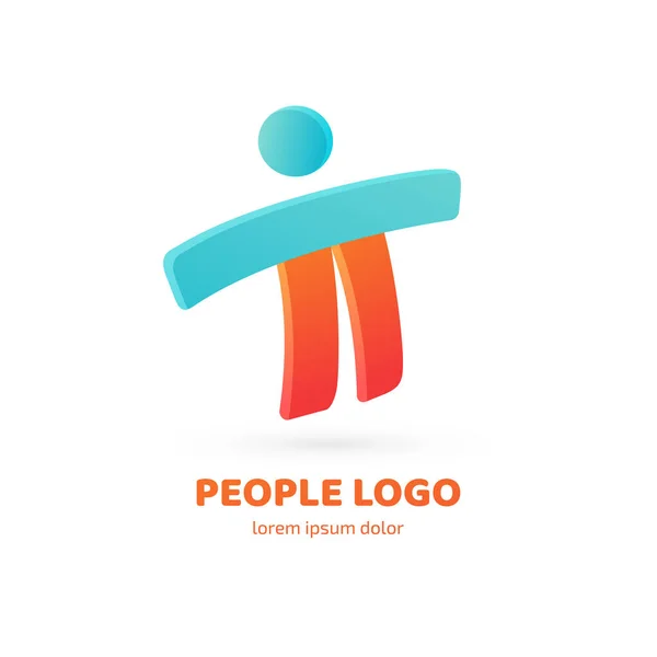 Ілюстрація Дизайну Логотипу Бізнес Команди Символ Вектор Щасливий Чоловік Веб — стоковий вектор