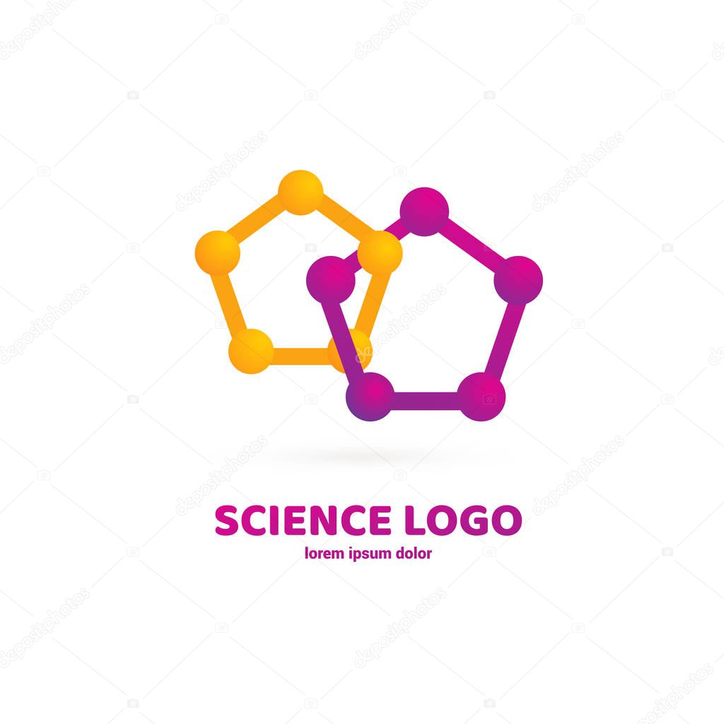 Vector design logo laboratory. Molecule pictogram, chemistry abstract icon