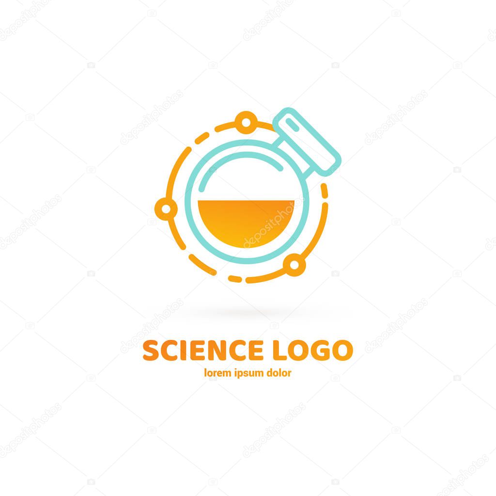Vector design logo laboratory. Molecule pictogram, chemistry abstract icon