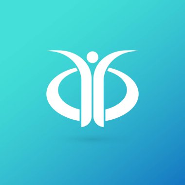 İllüstrasyon tasarımı logo-aktiviteler-kişi işareti. Vektör mutlu adam web simgesi.