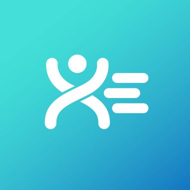 İllüstrasyon tasarımı logo-aktiviteler-kişi işareti. Vektör mutlu adam web simgesi.