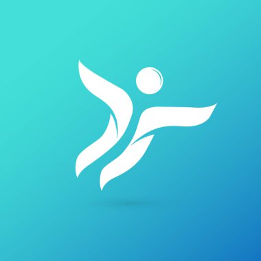 İllüstrasyon tasarımı logo-aktiviteler-kişi işareti. Vektör mutlu adam web simgesi.