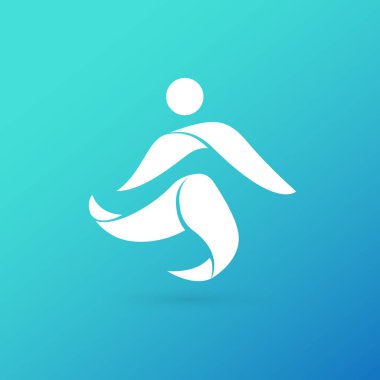 İllüstrasyon tasarımı logo-aktiviteler-kişi işareti. Vektör mutlu adam web simgesi.