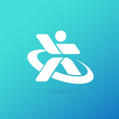 İllüstrasyon tasarımı logo-aktiviteler-kişi işareti. Vektör mutlu adam web simgesi.