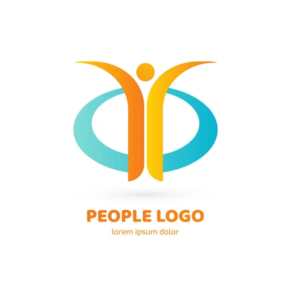 Ilustración Diseño Del Logotipo Actividad Persona Símbolo Vector Hombre Feliz — Vector de stock