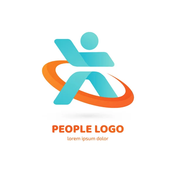 Llüstrasyon Tasarımı Logo Aktiviteler Kişi Işareti Vektör Mutlu Adam Web — Stok Vektör