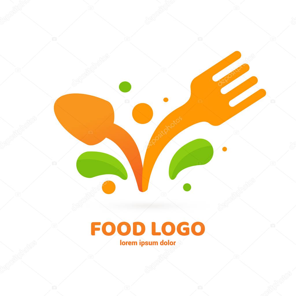 Illustration design of logotype restaurant, cafe, grocery store. Vector menu web icon.