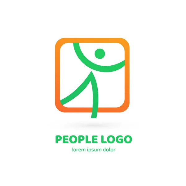 Icono Gente Símbolo Deportivo Fitness Insignia Positiva Concepto Sanitario — Vector de stock