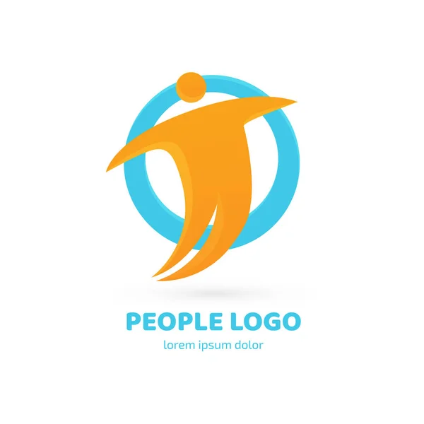 Icono Gente Símbolo Deportivo Fitness Insignia Positiva Concepto Sanitario — Vector de stock