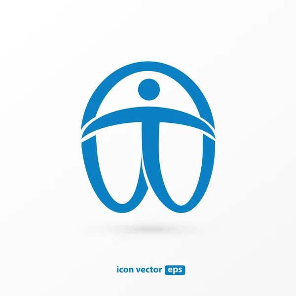 Menschen Ikone Fitness Sport Symbol Positive Insignien Gesundheitskonzept — Stockvektor
