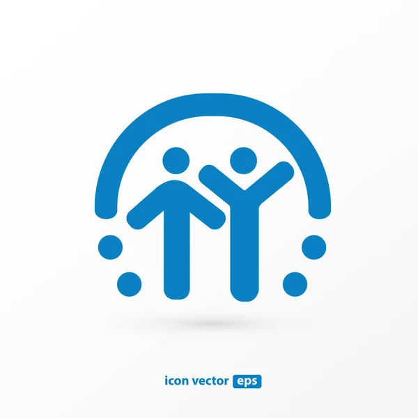 Illustration Design Logotype Business Family Symbol Vector Happy Man Web — Stock Vector