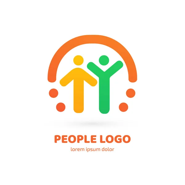 Ilustración Diseño Del Logotipo Símbolo Familia Negocios Vector Hombre Feliz — Vector de stock