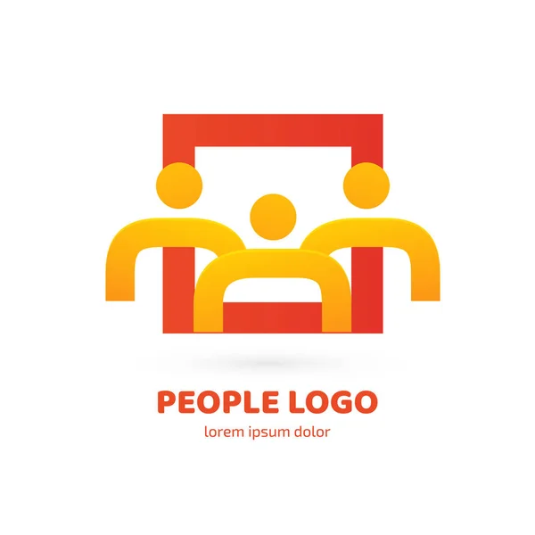 Ilustración Diseño Del Logotipo Símbolo Familia Negocios Vector Hombre Feliz — Vector de stock