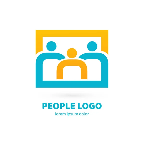 Ilustración Diseño Del Logotipo Símbolo Familia Negocios Vector Hombre Feliz — Vector de stock