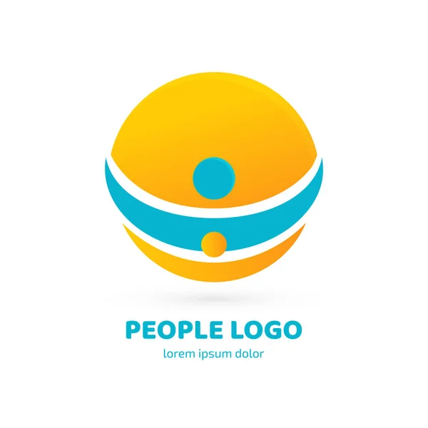 Ilustración Diseño Del Logotipo Símbolo Familia Negocios Vector Hombre Feliz — Vector de stock