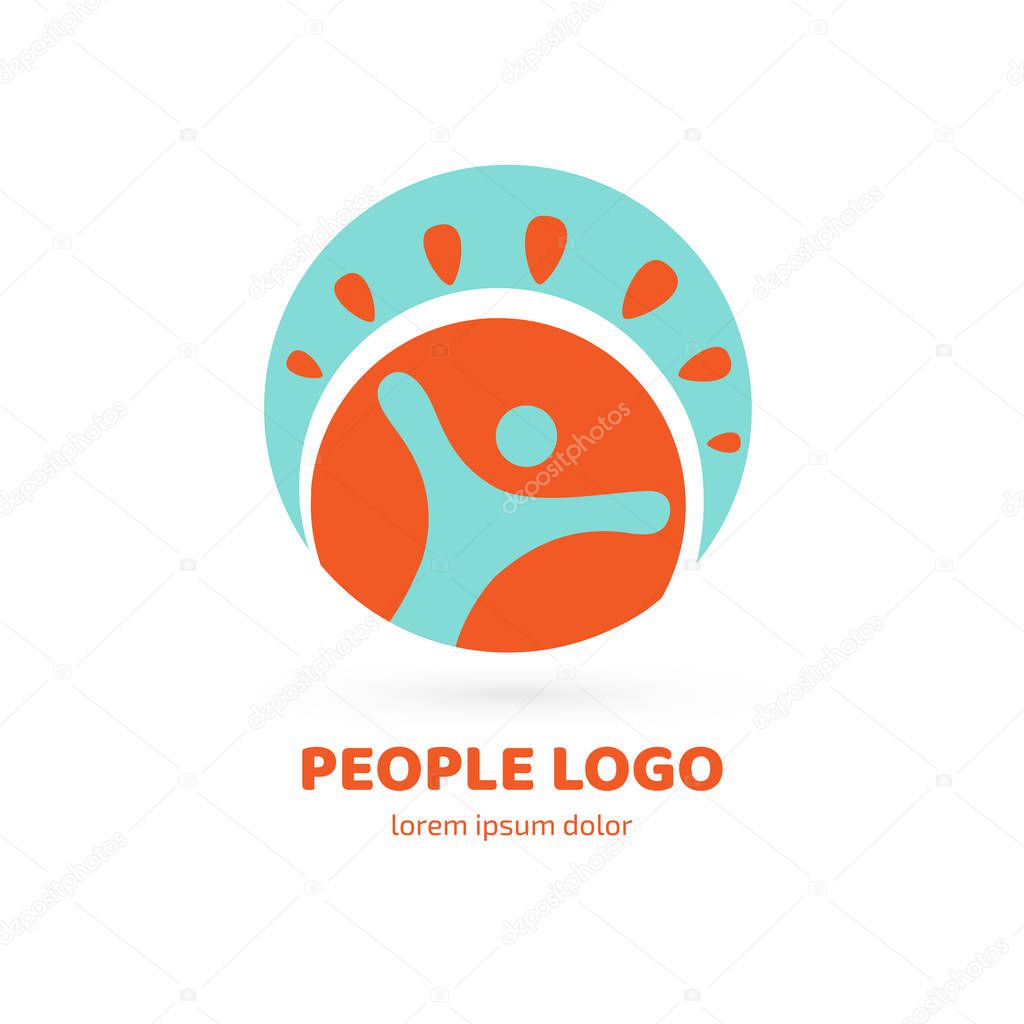 Logo design abstract people vector template. Illustration design of logotype business happy person symbol.