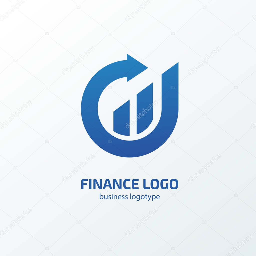 Vector design logo finance and investment. Graph and chart pictogram, analytic abstract icon