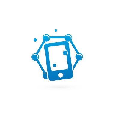 Vektör smartphone web simgesi. Logo tasarım Soyut Dijital teknoloji vektör şablonu.