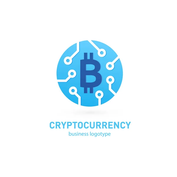 Vektor Design Logotyp Finans Och Handel Bitcoin Piktogram Virtuella Pengar — Stock vektor
