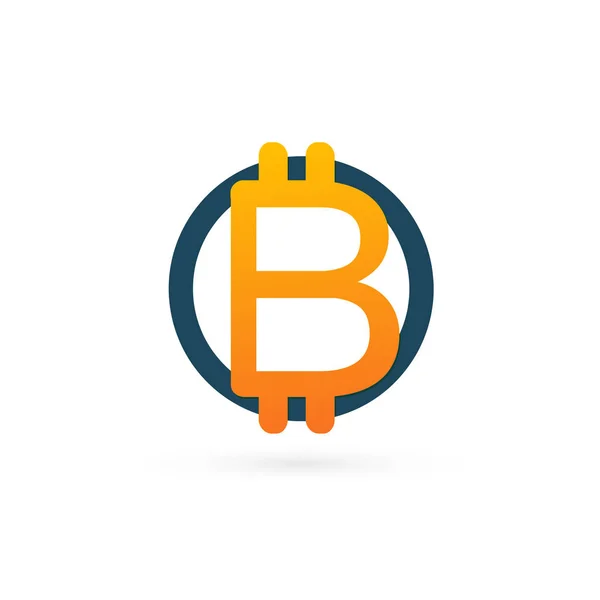 Vector Design Logo Pénzügy Kereskedelem Bitcoin Piktogram Virtuális Pénz Absztrakt — Stock Vector