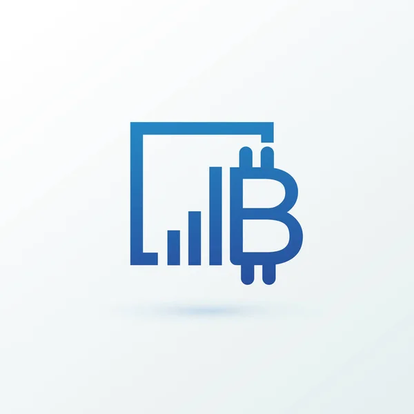 Vector Design Logo Pénzügy Kereskedelem Bitcoin Piktogram Virtuális Pénz Absztrakt — Stock Vector