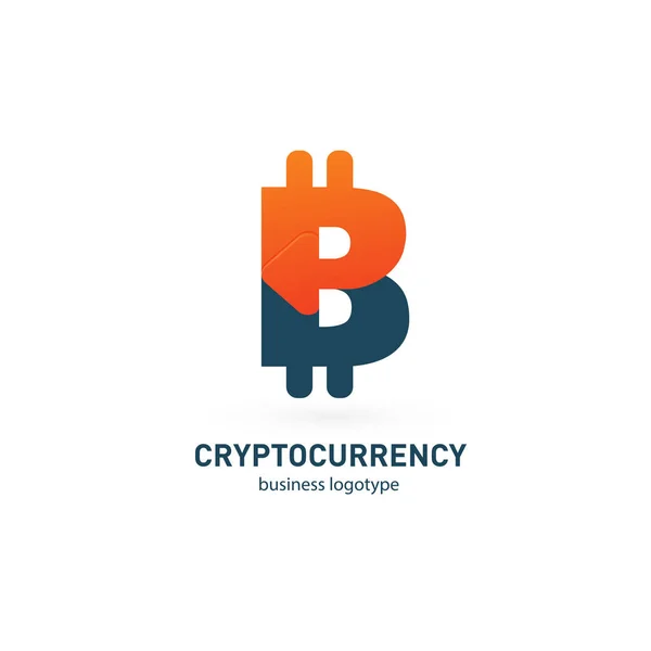 Diseño Vectorial Logo Finanzas Comercio Electrónico Pictograma Bitcoin Icono Abstracto — Vector de stock