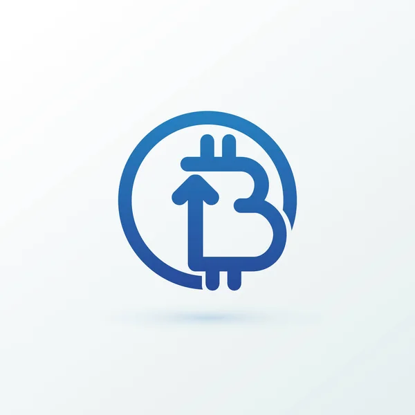 Vektor Design Logotyp Finans Och Handel Bitcoin Piktogram Virtuella Pengar — Stock vektor