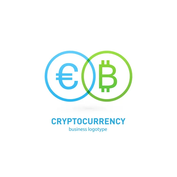 Vektor Design Logo Finanzen Und Commerce Bitcoin Piktogramm Virtuelles Geld — Stockvektor