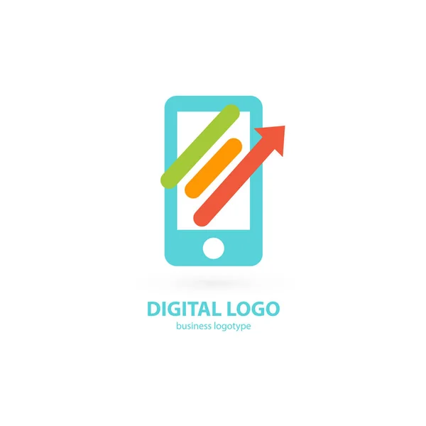 Ilustración Diseño Del Logotipo Del Negocio Marketing Web Vector Smartphone — Vector de stock