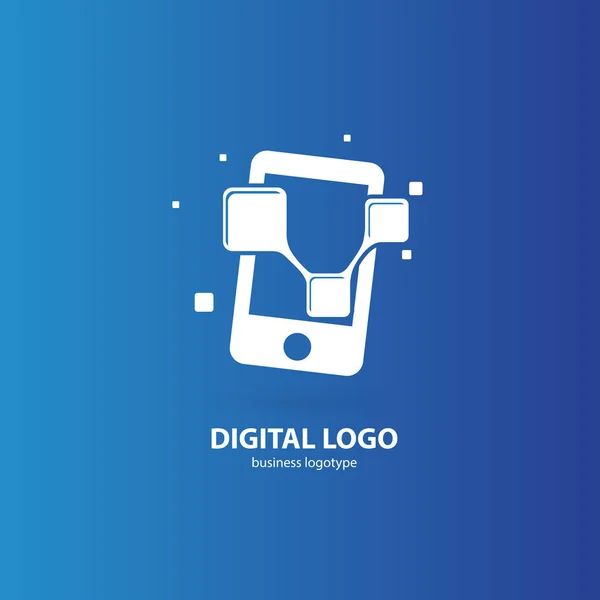 Vektor Okostelefon Web Icon Logo Absztrakt Digitális Technológia Vektor Tervezősablon — Stock Vector