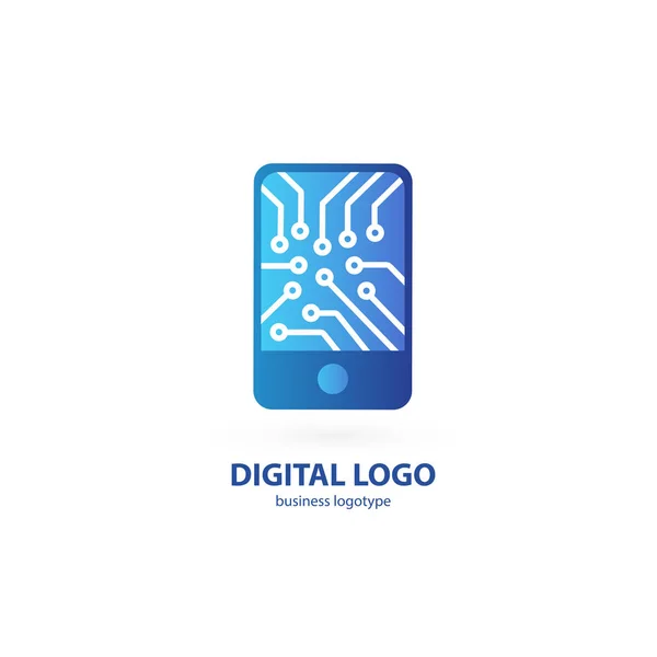 Vektor Okostelefon Web Icon Logo Absztrakt Digitális Technológia Vektor Tervezősablon — Stock Vector