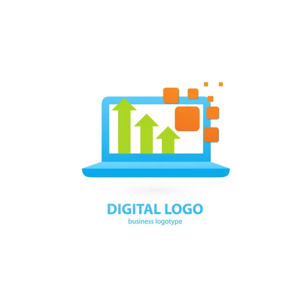 Illustration Design Des Logos Business Web Marketing Vektor Computer Web — Stockvektor