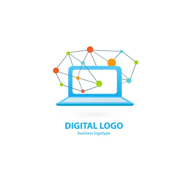 Illustration Design Des Logos Business Web Marketing Vektor Computer Web — Stockvektor