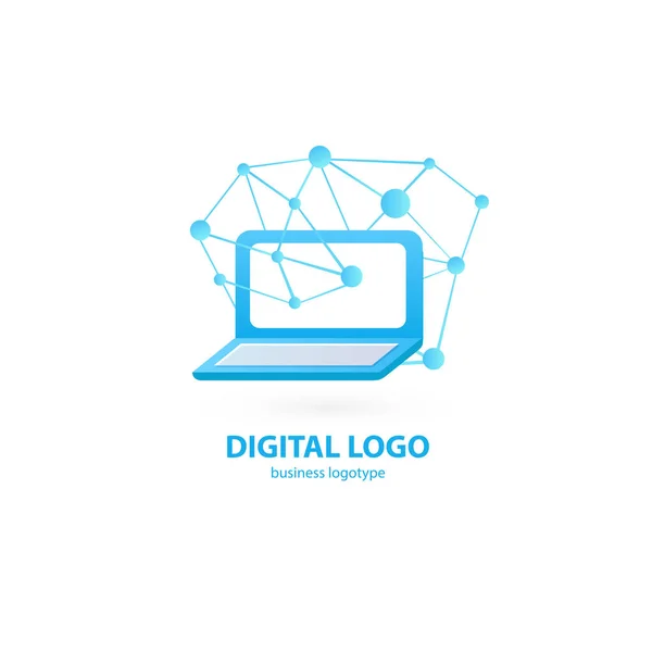 Ілюстрація Дизайну Логотипу Бізнес Веб Маркетингу Векторний Комп Ютер Веб — стоковий вектор