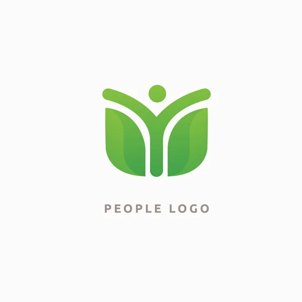 Vector Εικονογράφηση Επεξεργάσιμα Γραφιστική Σχεδίαση Ευτυχισμένοι Άνθρωποι Logo Φυλλάδιο Γυμναστήριο — Διανυσματικό Αρχείο