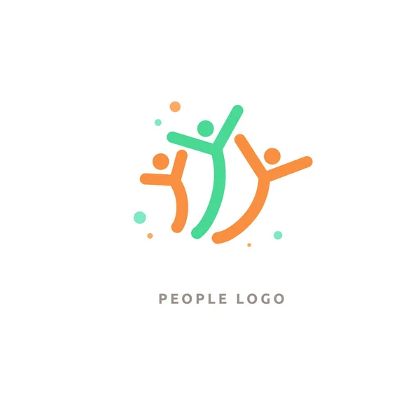 Ilustración Vectorial Diseño Gráfico Diseño Editable Gente Motivada Feliz Logotipo — Vector de stock