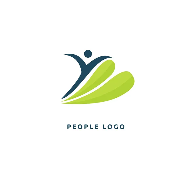 Vector Illustration Graphic Design Editable Design Happy People Leafl Logo — Stock Vector