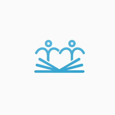 Vektör çizim, grafik tasarım düzenlenebilir tasarım. Bir kitap web simgesi olan adam.