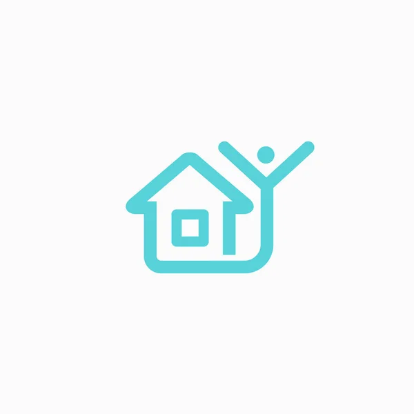 House Cleaning Home Security Vector Man House Logo Concept — Stock Vector