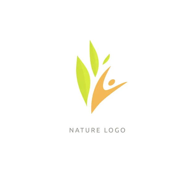 Ecologia Vida Feliz Ícone Conceito Logotype Ilustração Vetorial Design Gráfico — Vetor de Stock