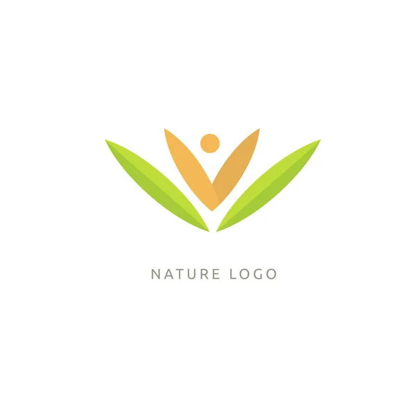 Ecología Vida Feliz Icono Concepto Logotipo Ilustración Vectorial Diseño Gráfico — Archivo Imágenes Vectoriales