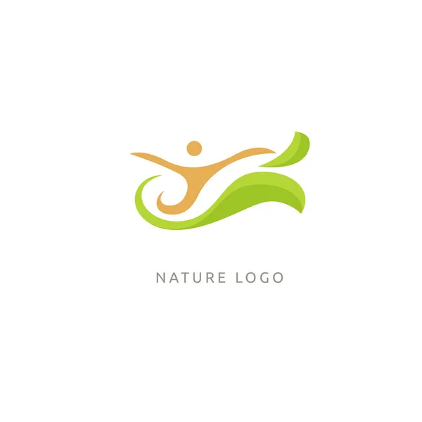 Ecología Vida Feliz Icono Concepto Logotipo Ilustración Vectorial Diseño Gráfico — Archivo Imágenes Vectoriales