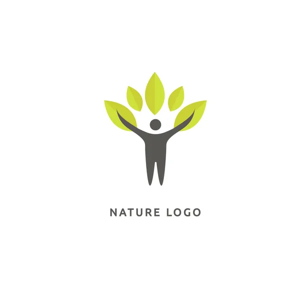 Ökologie Glückliches Leben Logotyp Konzept Ikone Vektorillustration Grafikdesign Editierbares Design — Stockvektor