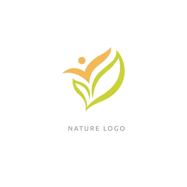 Ecología Vida Feliz Icono Concepto Logotipo Ilustración Vectorial Diseño Gráfico — Vector de stock