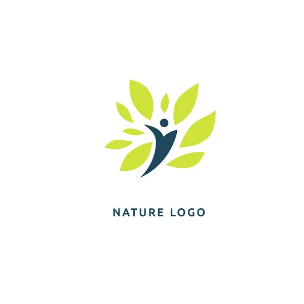 Ecología Vida Feliz Icono Concepto Logotipo Ilustración Vectorial Diseño Gráfico — Archivo Imágenes Vectoriales