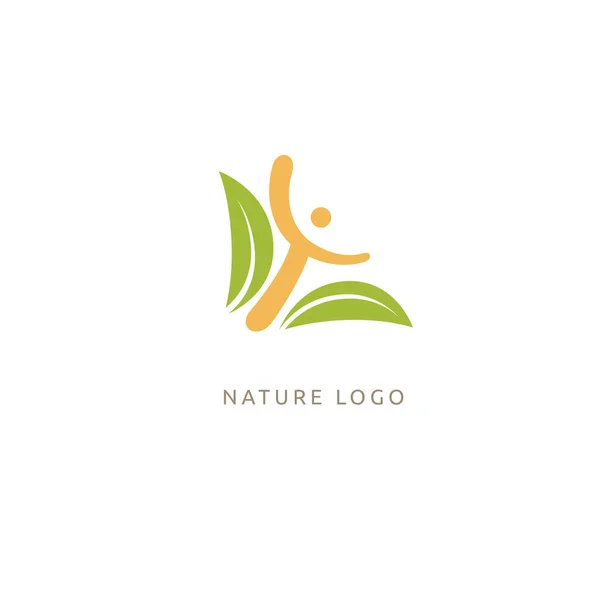 Vector Illustration Graphic Design Editable Design Happy People Leafl Logo — Stock Vector