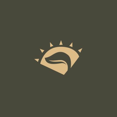 Peyzaj tasarımı, Bahçe, bitki, Doğa ve ekoloji vektör logosu. Tatil ve tatil mutlu bir hayat logo.