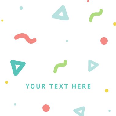 Afiş, poster, kart, davetiye, broşür ve ilan için modaya uygun bir grafik tasarım. Vektör memphis tarzı arka plan